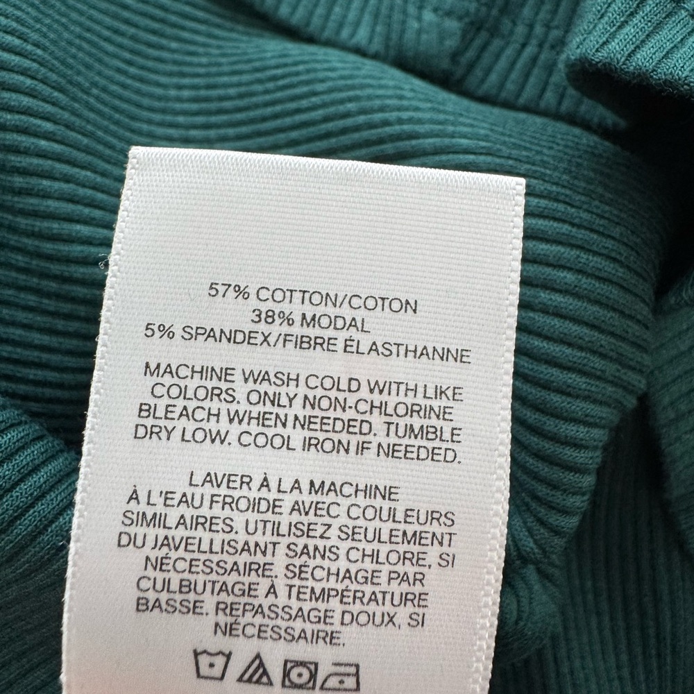 Express One Eleven Ribbed Green V Neck Tank Top Size Large - Picture 6 of 8